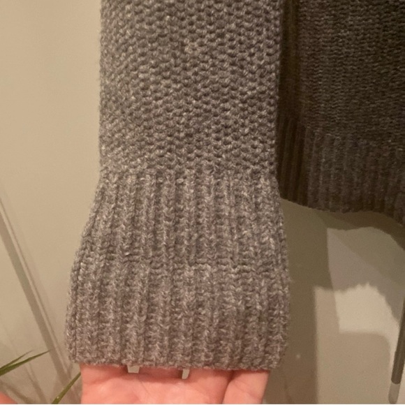 Nobis Cartigan Zip Up Grey Lambs Wool Knit with Tweed accents - Picture 10 of 16